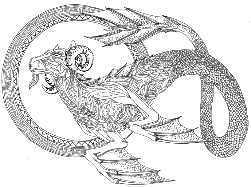 Kolorowanki Znaki zodiaku dla dorosłych: do druku 9