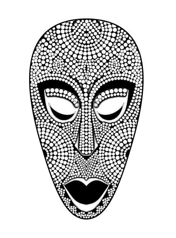 Kolorowanki afrykańskie maski dla dorosłych: do druku 37