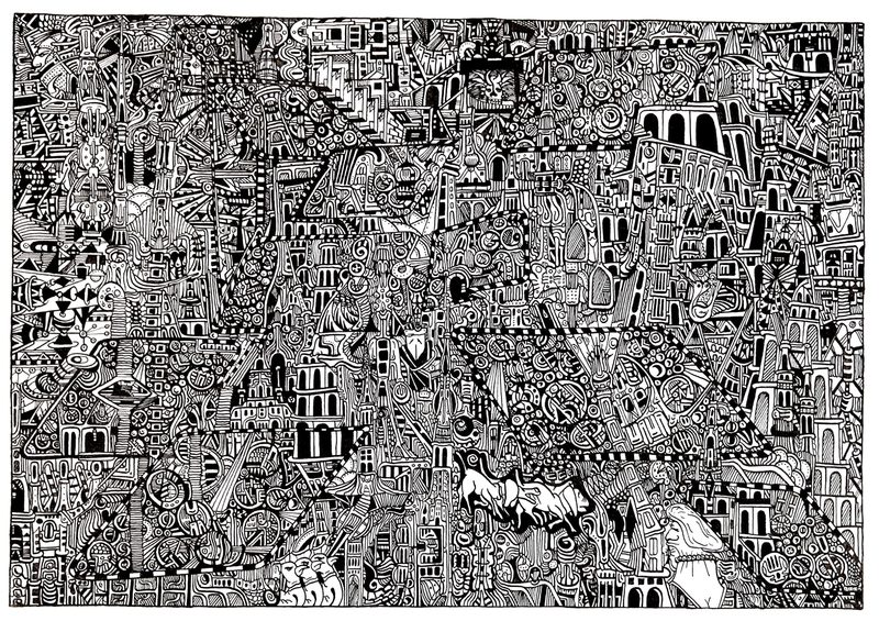 kolorowanki dla dorosłych Art brut do druku 1