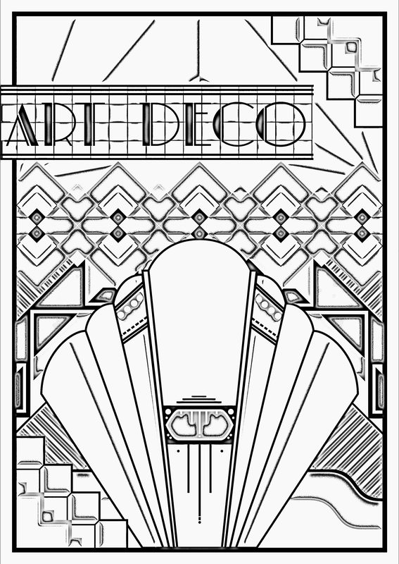 kolorowanki dla dorosłych Art déco do druku 6