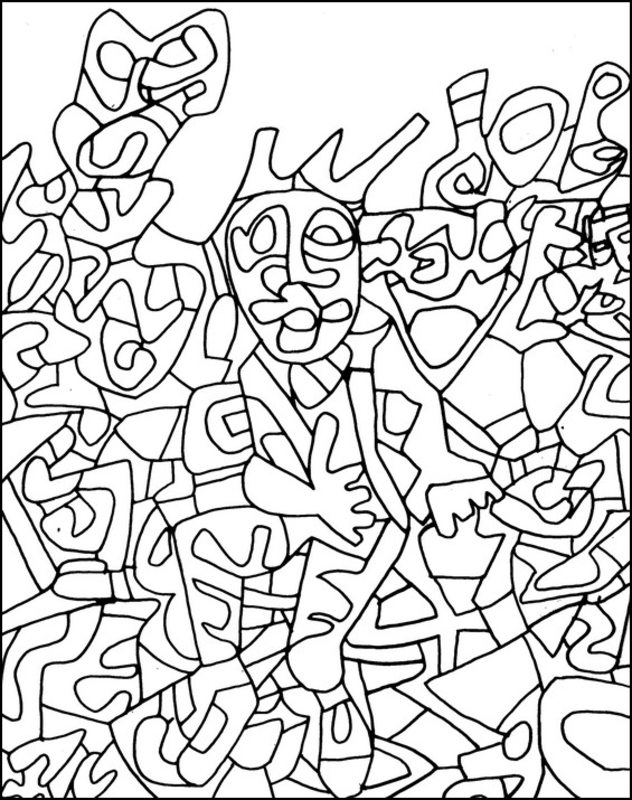 Kolorowanki Jean Dubuffet dla dorosłych: do druku 2