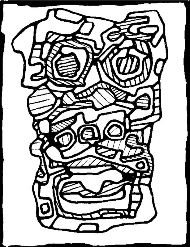 Kolorowanki Jean Dubuffet dla dorosłych: do druku 3