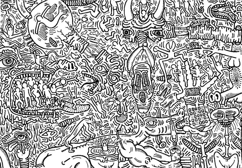 Kolorowanki Keith Haring dla dorosłych: do druku 2