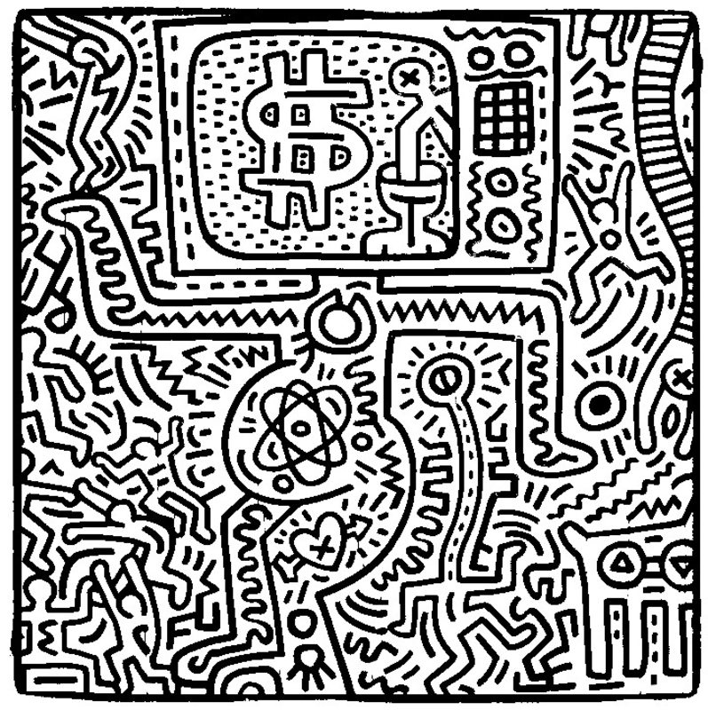 Kolorowanki Keith Haring dla dorosłych: do druku 5