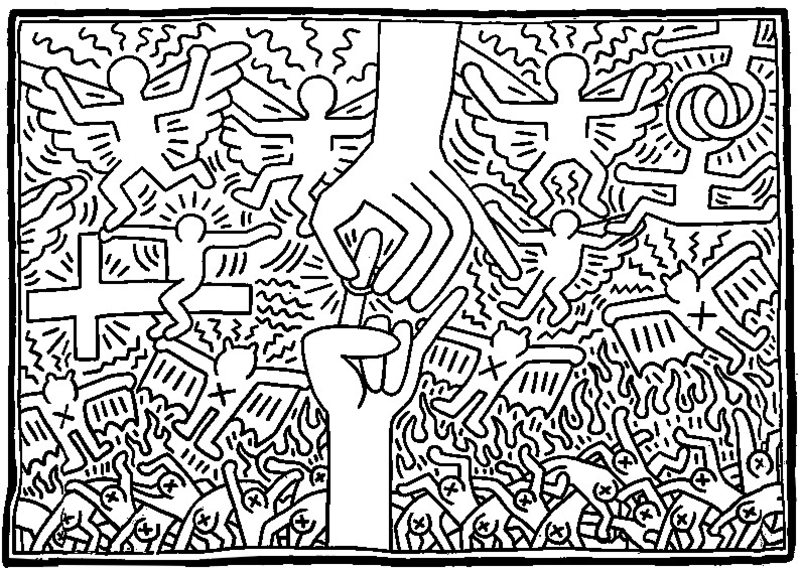 Kolorowanki Keith Haring dla dorosłych: do druku 6
