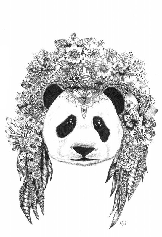 Kolorowanki Panda dla dorosłych: do druku 8