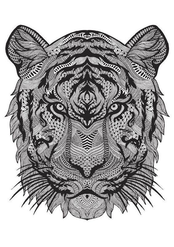 Kolorowanki Tygrysy dla dorosłych: do druku 2